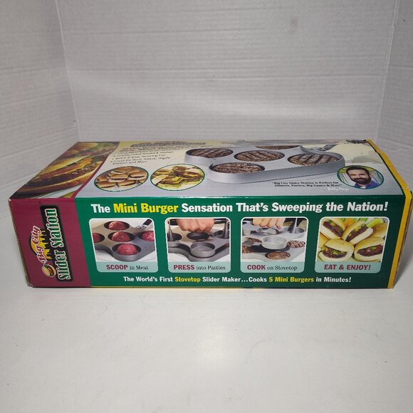 Big City Slider Station Nonstick Surface Mini Burgers New Open Box Read Descrip. - Picture 4 of 6